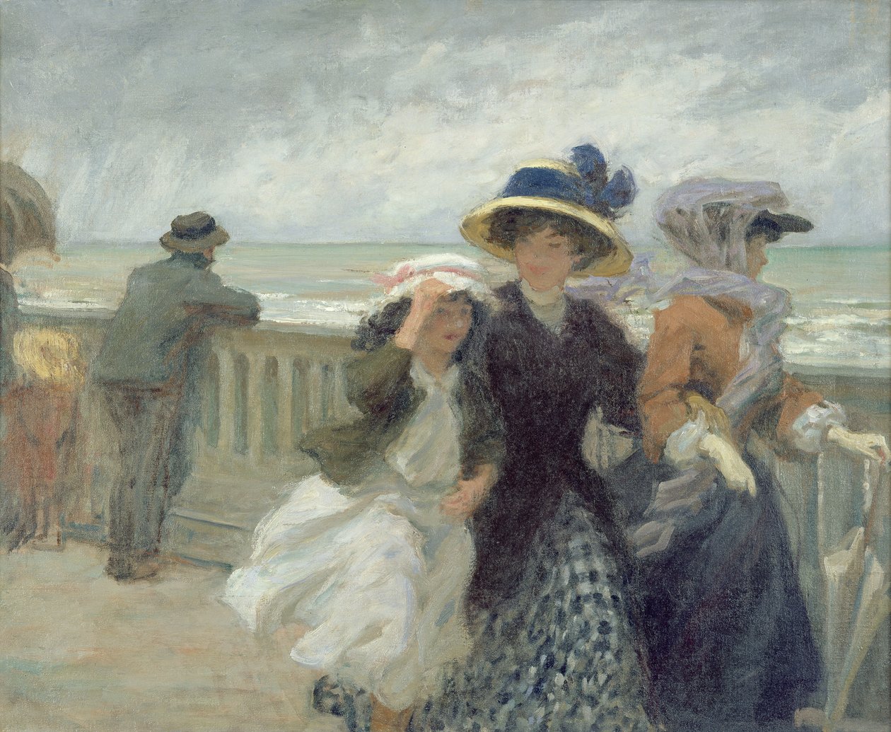 Gale on the Seafront by René François Xavier Prinet
