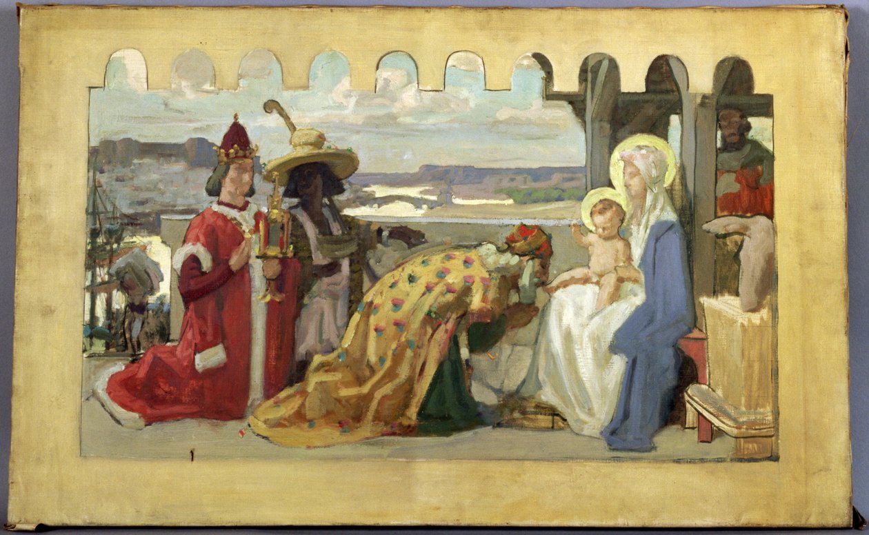 The Adoration of the Magi (preparatory study) by René François Xavier Prinet