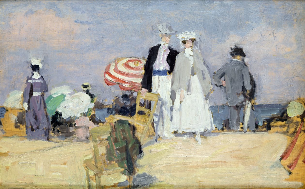 The Beach at High Tide by René François Xavier Prinet