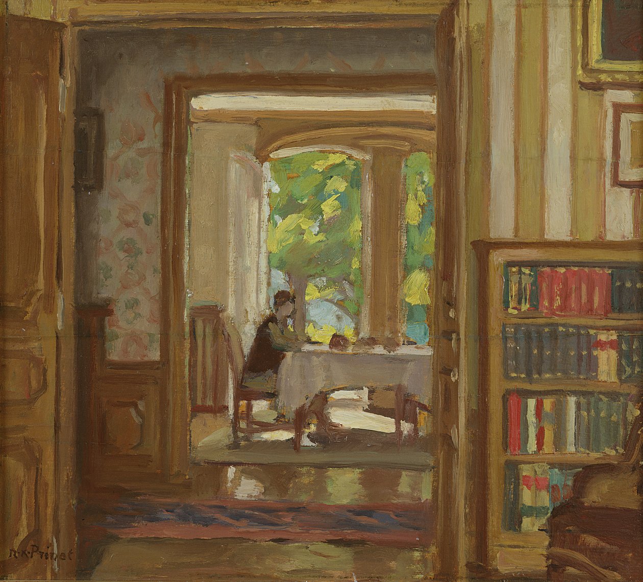 The Dining Room at Clos Saint-Jean, Bourbonne-les-Bains by René François Xavier Prinet