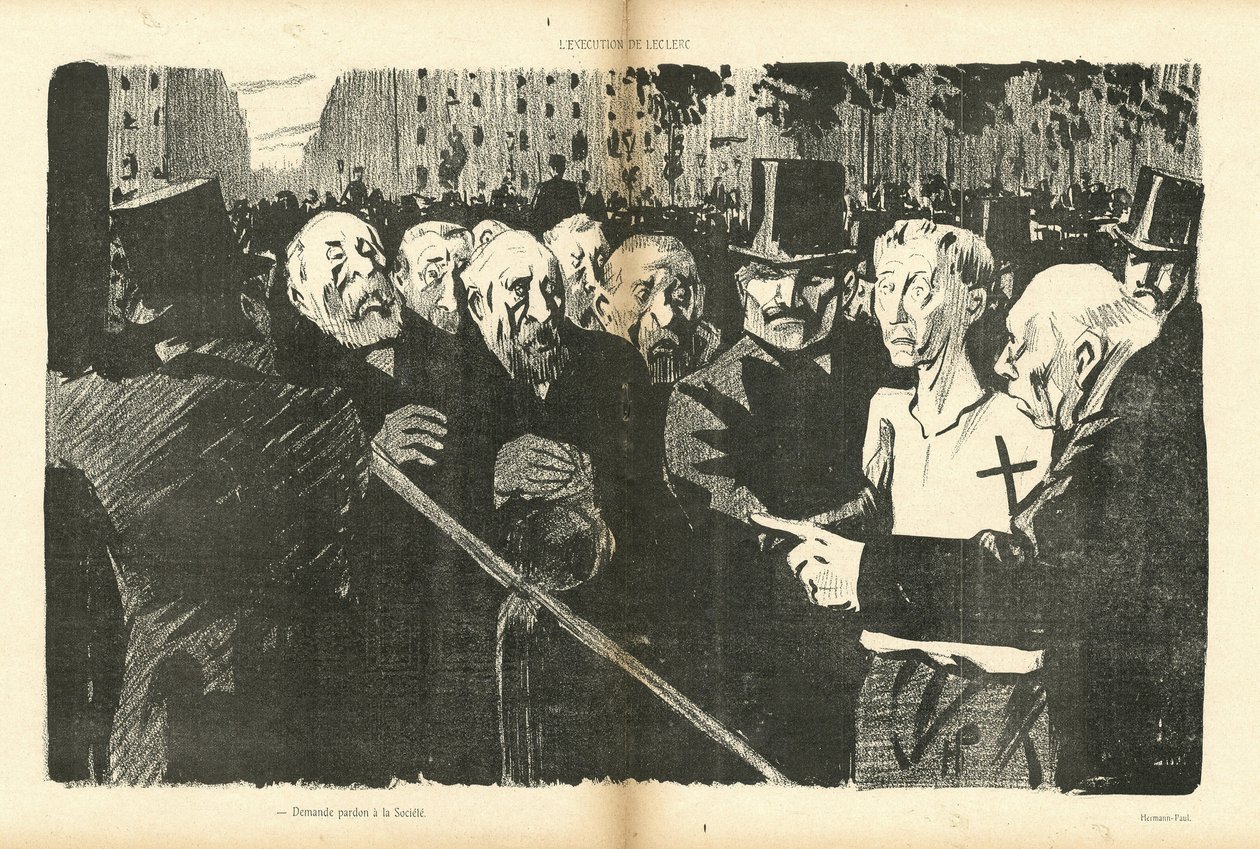 Illustration by Hermann-Paul (1864-1940) in Le Canard Sauvage by Rene George Hermann Paul