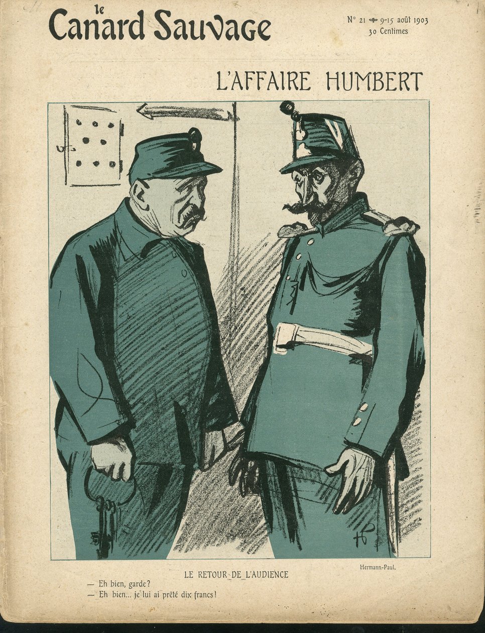 Illustration of Hermann-Paul for the Cover of Le Canard Sauvage, No. 21 by Rene George Hermann Paul