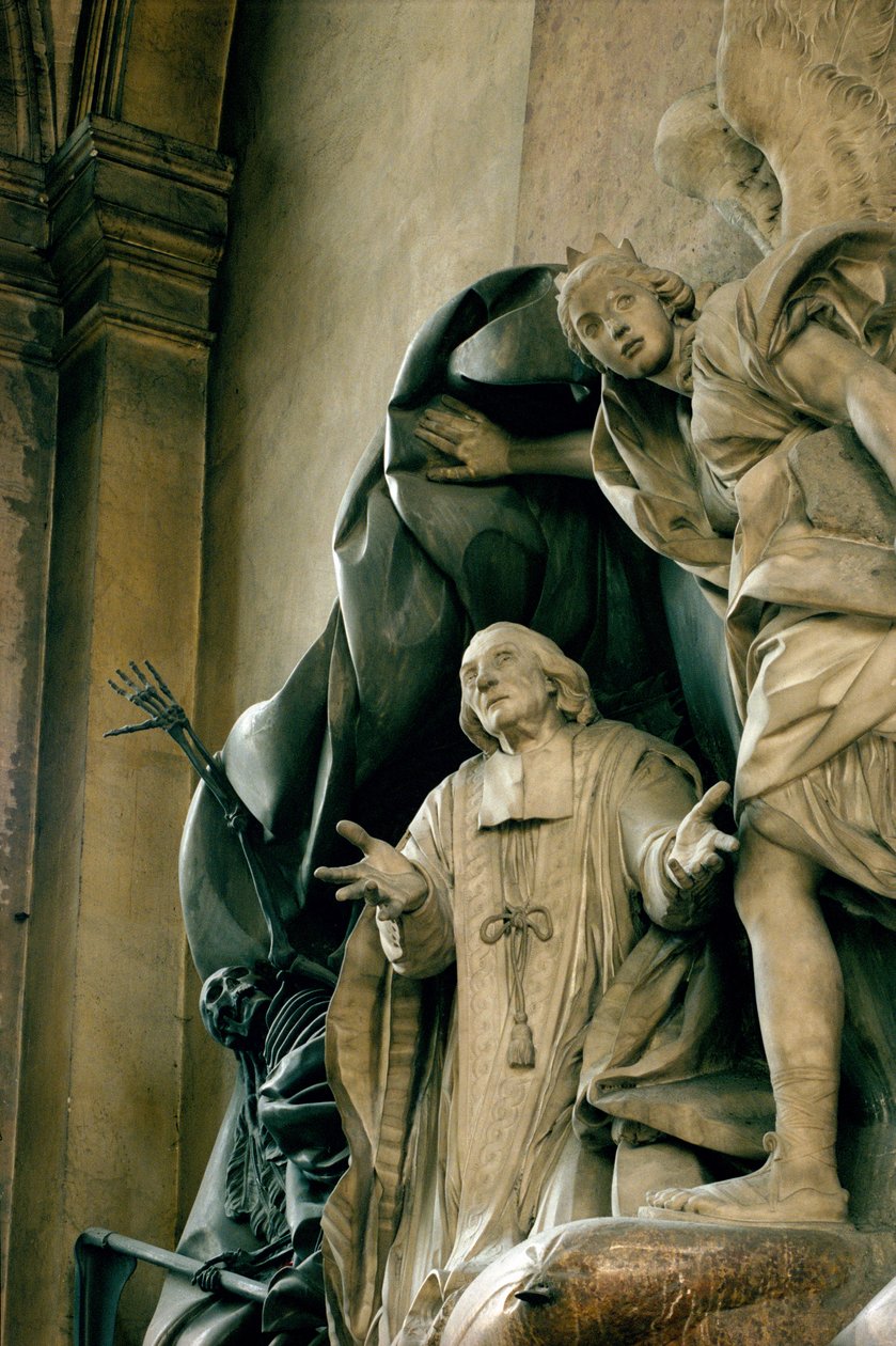 Detail of the tomb of Jean Baptiste Joseph Languet de Gergy by Rene Michel Slodtz
