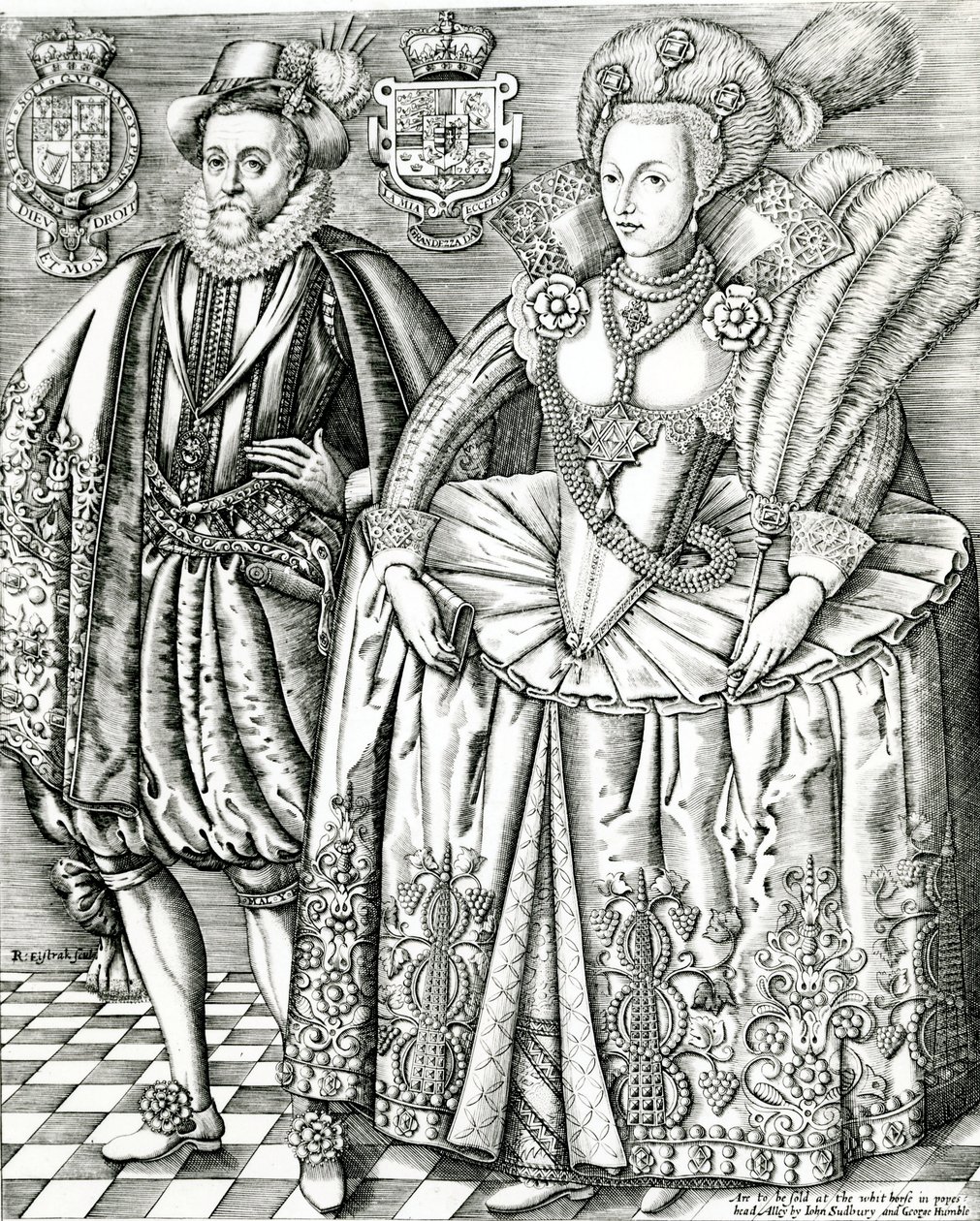 Portrait of James I and Anne of Denmark by Renold Elstrack