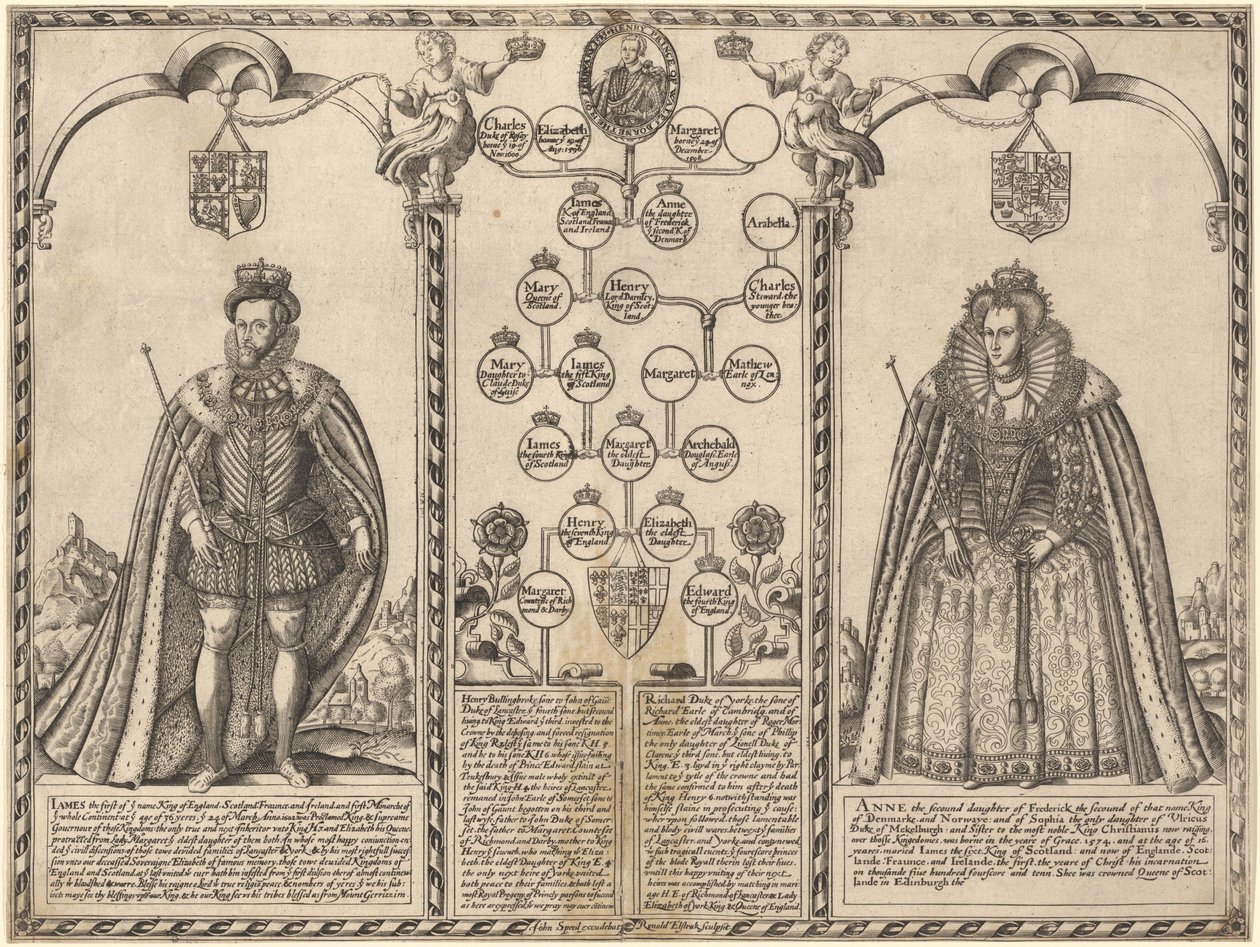 James I and Anne of Denmark by Renold Elstrack