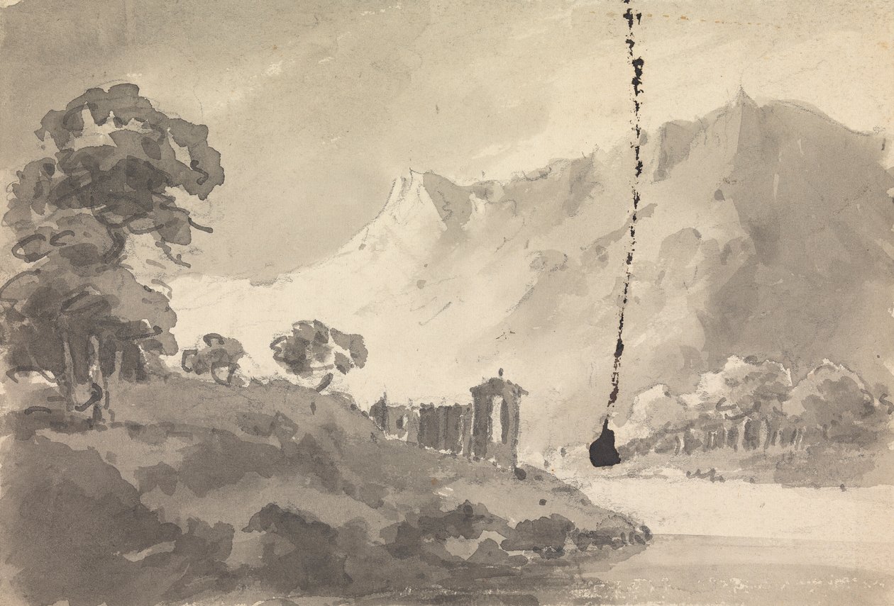 Landscape with Castle, River and Mountain by Rev. William Gilpin
