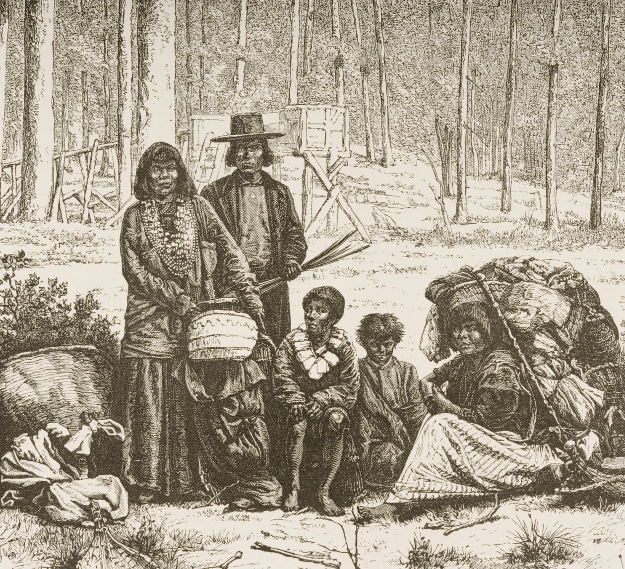 Native American Family Group West of the Rocky Mountains by Reverend Samuel Manning