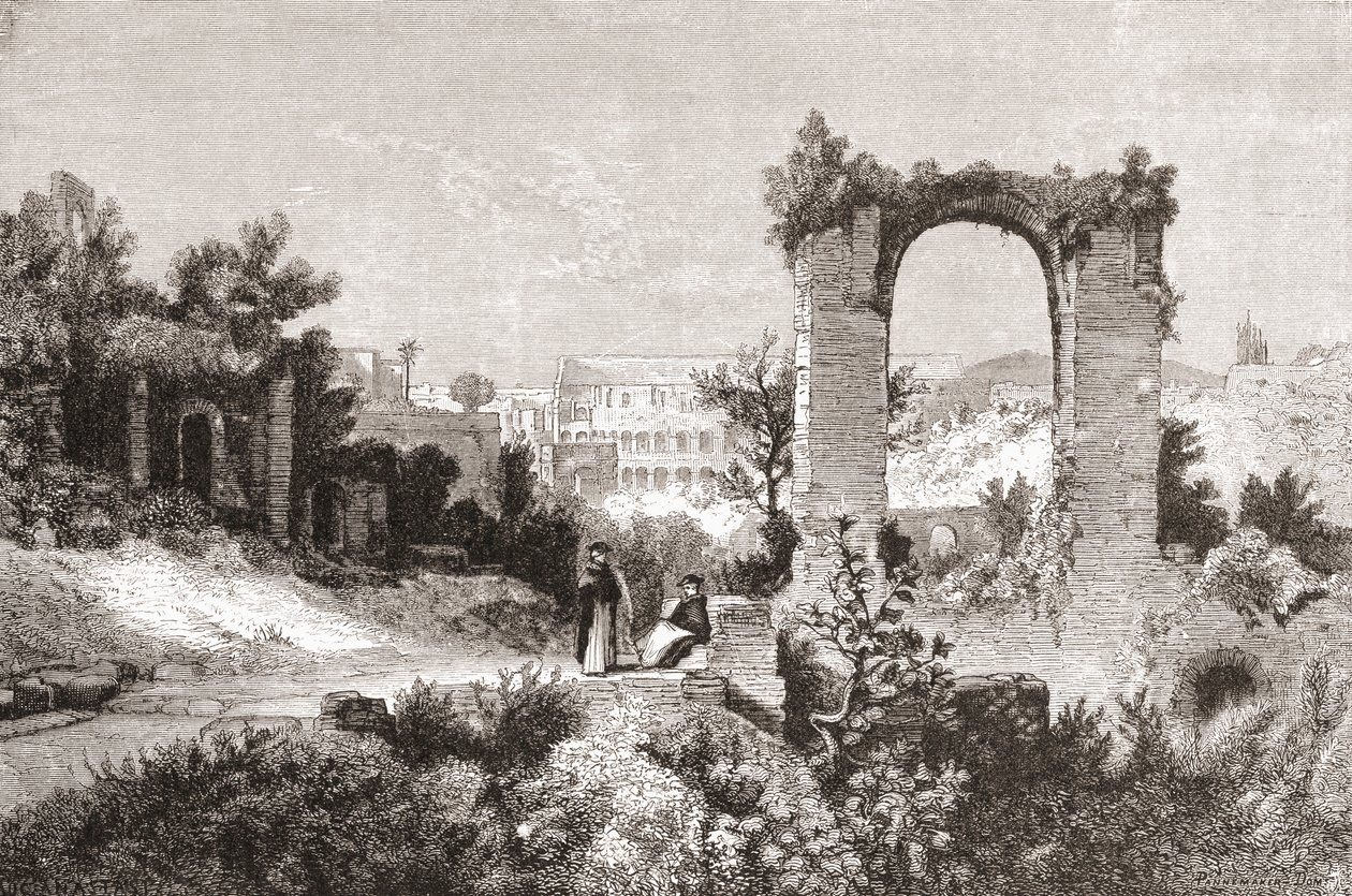 The Palatine from the Aventine Hill, Rome, Italy in the late 19th century by Reverend Samuel Manning