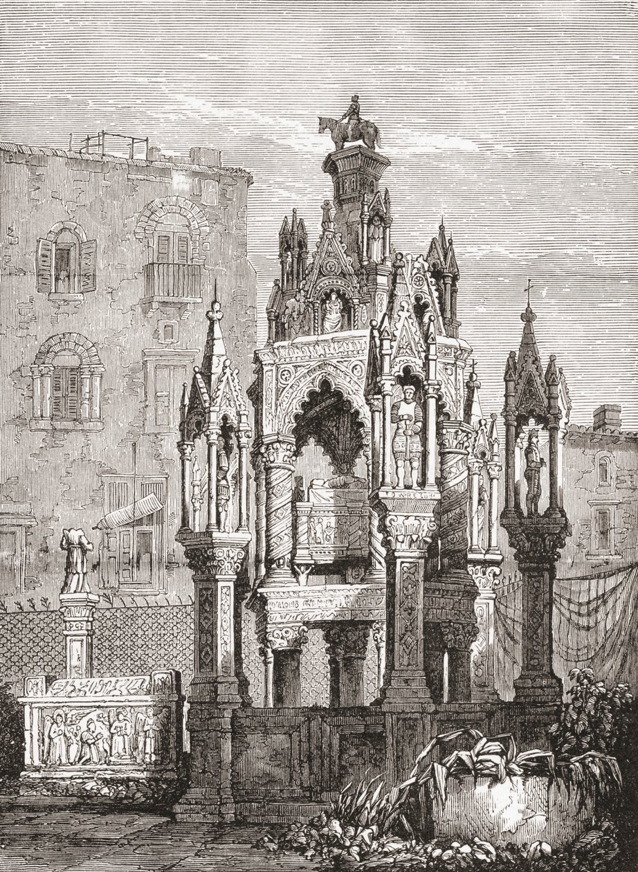 The Scaliger Tombs, Verona, Italy in the Late 19th Century. From Italian Pictures by Rev. Samuel Manning, Published c.1890. by Reverend Samuel Manning