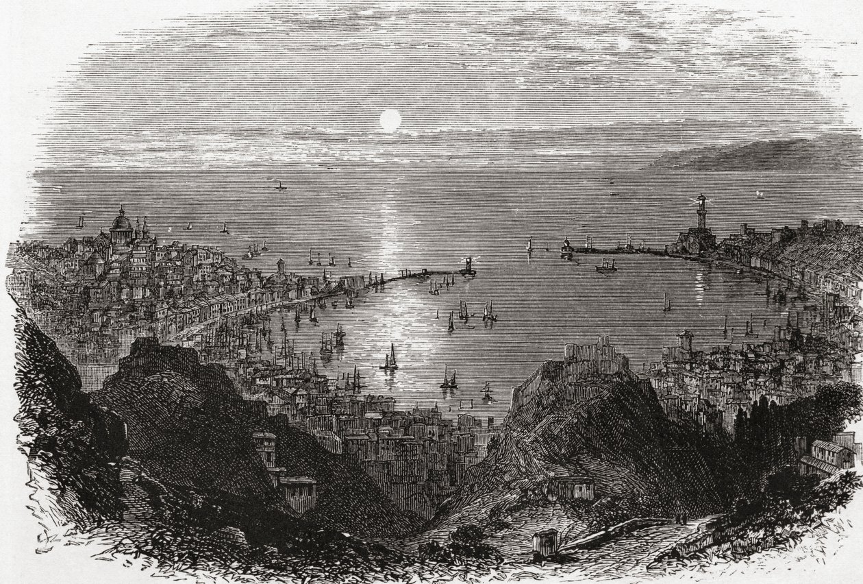 View of Genoa, Northern Italy in the Late 19th Century. From Italian Pictures by Rev. Samuel Manning, Published c.1890. by Reverend Samuel Manning
