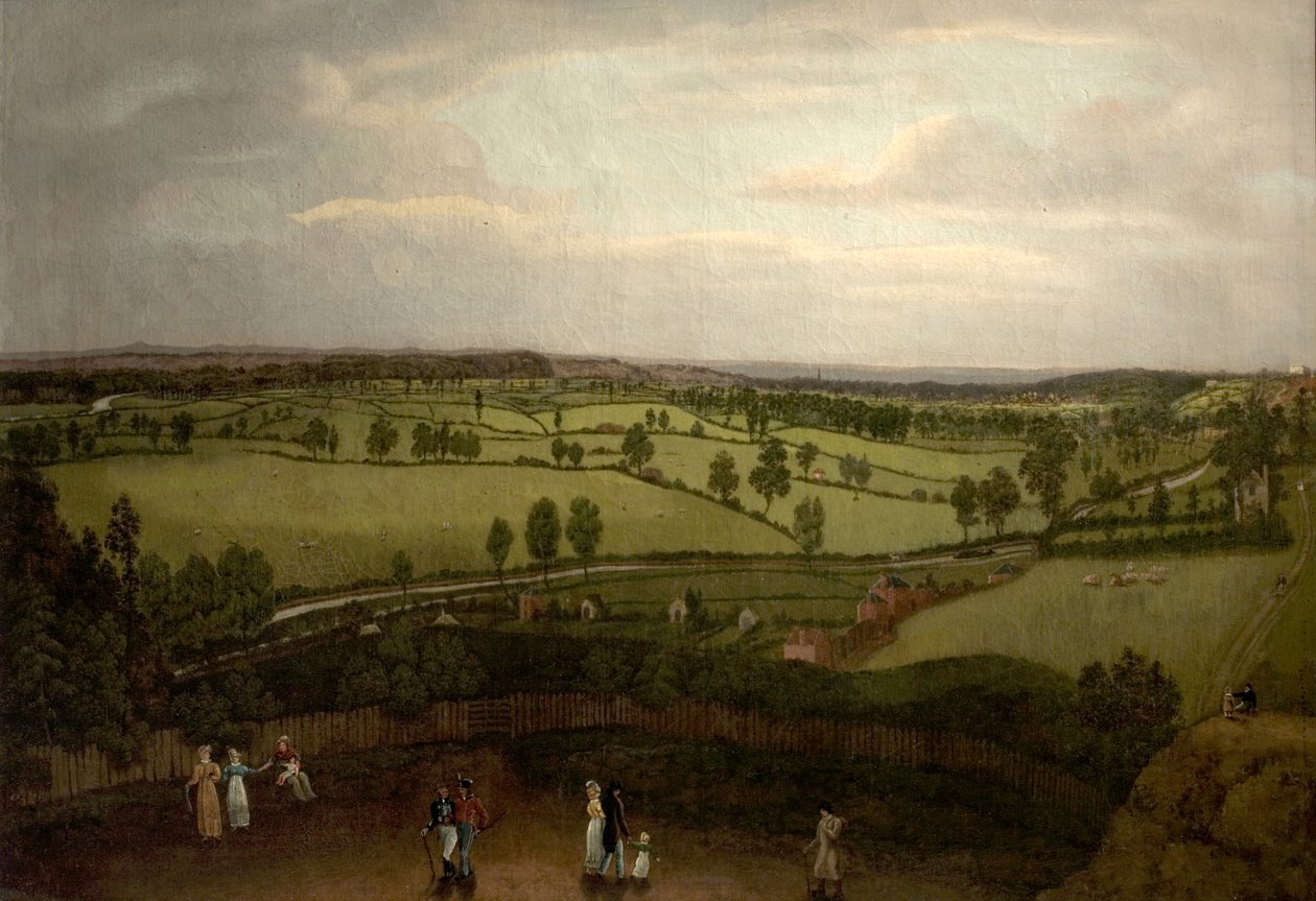 Nottingham Meadows from the Rock Cliff, Where Lenton Road Turns into Park Valley by Richard Bonington