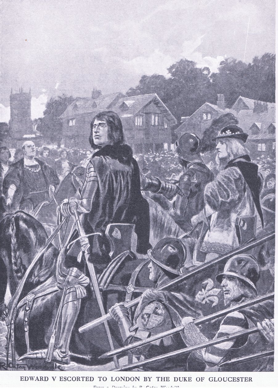 Edward V escorted to London by the Duke of Gloucester by Richard Caton Woodville junior