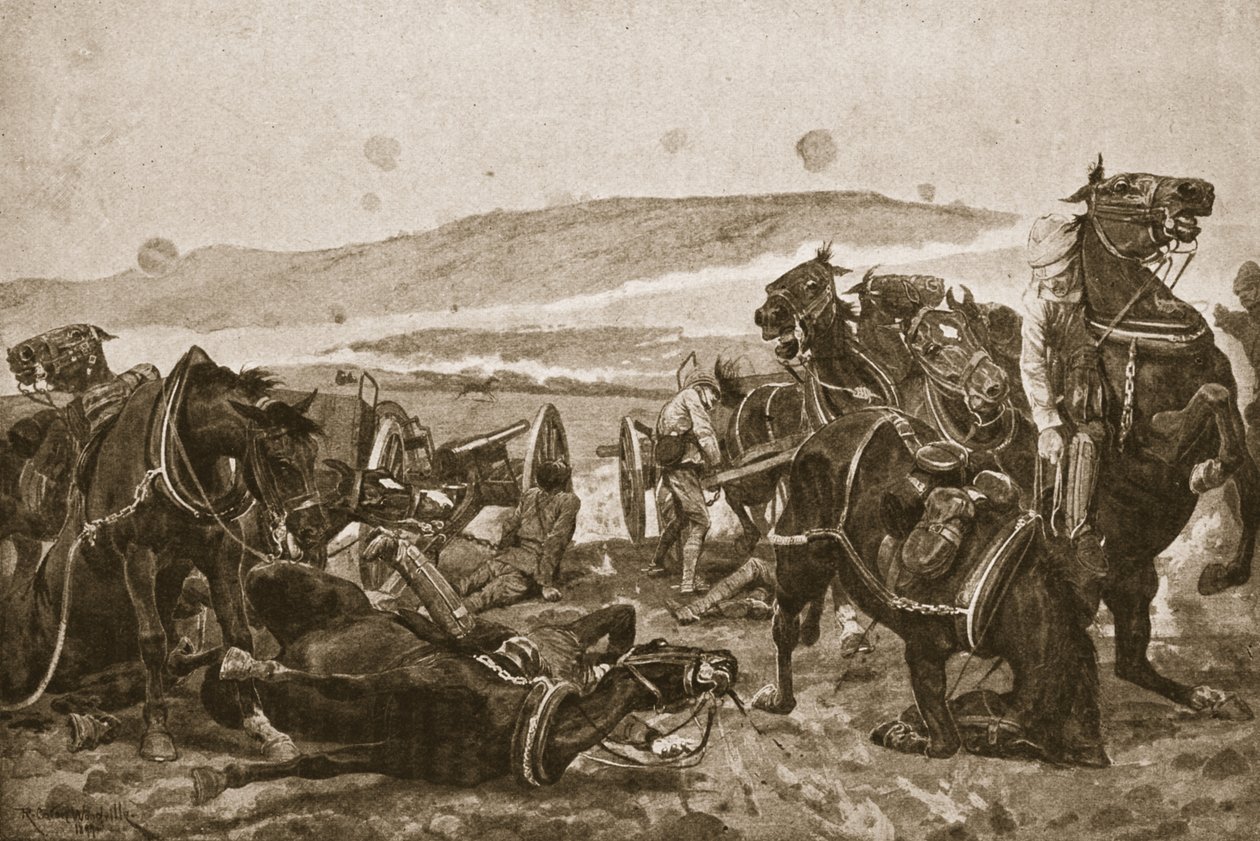 The Battle of Colenso: The Loss of Our Guns (illustration from 'Battles ...