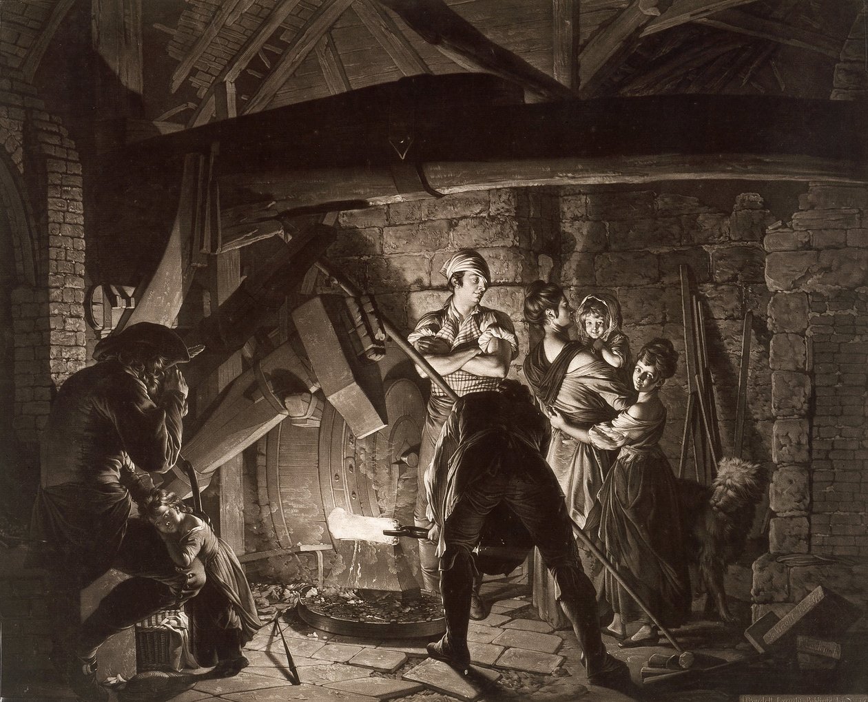 An Iron Forge (after Joseph Wright of Derby) by Richard Earlom