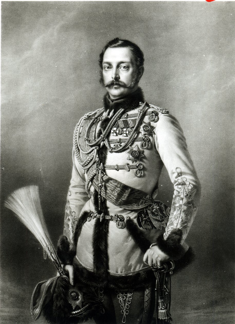 Alexander II (1818-81) of Russia engraved by Dietmar Ullrich and Smirnoff, 1858 by Richard L. Lauchert