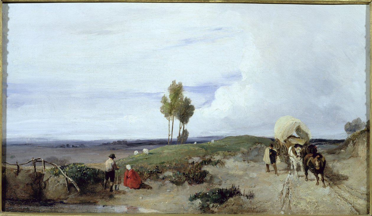 A Ford on the Road from Boulogne to Paris, Looking Towards St. Omer, c.1824 by Richard Parkes Bonington