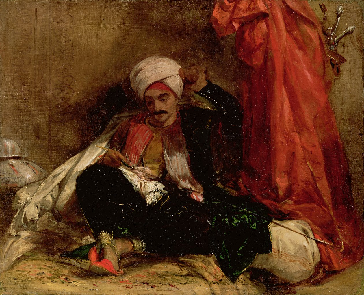 A Seated Turk by Richard Parkes Bonington