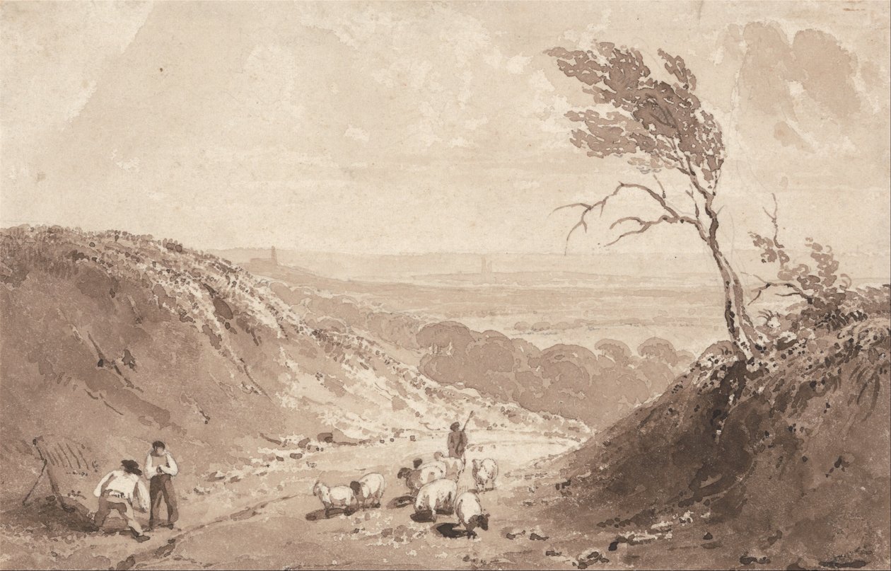 Road Workers, near Lillebonne by Richard Parkes Bonington