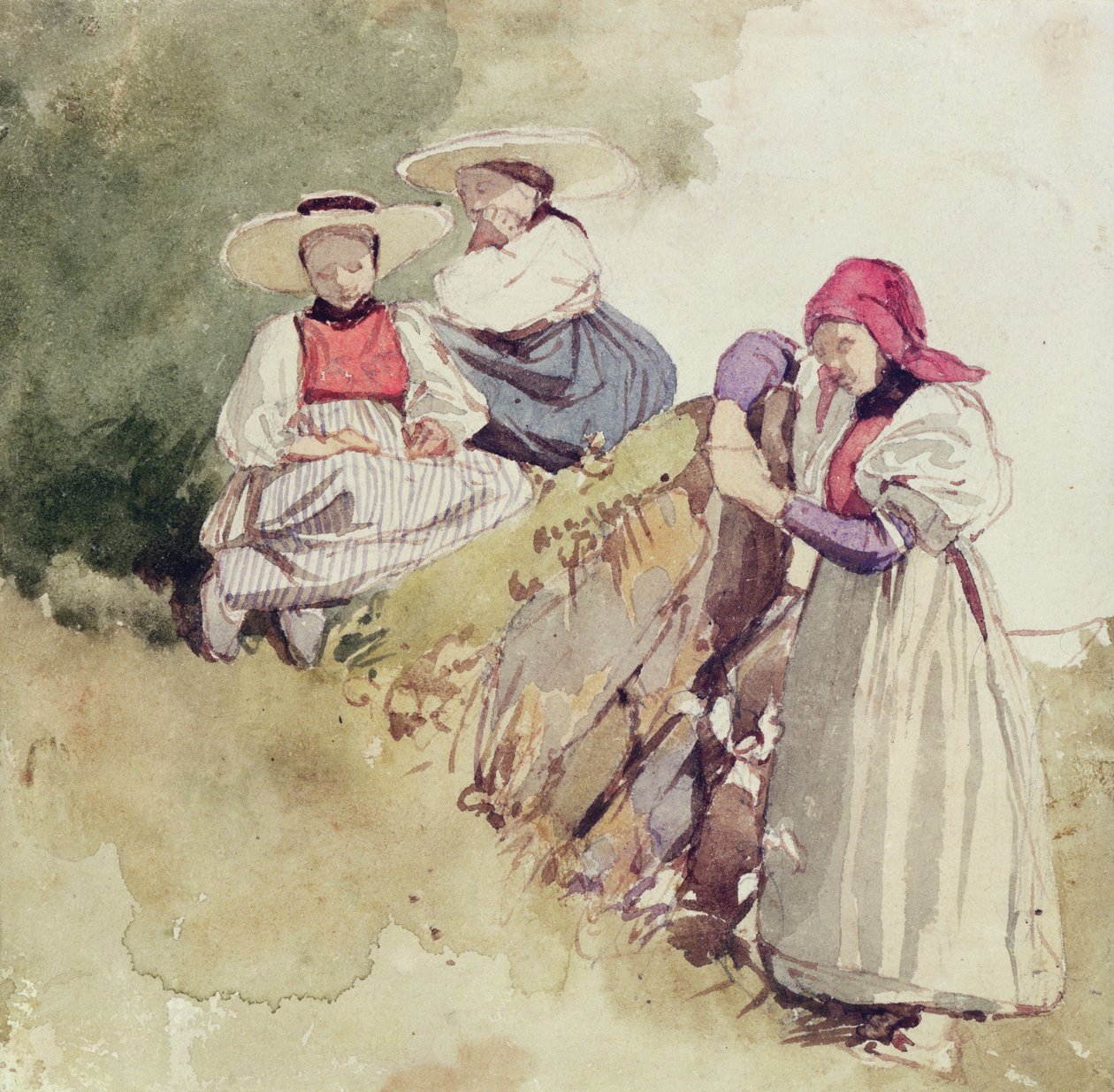 Three Females by Richard Parkes Bonington