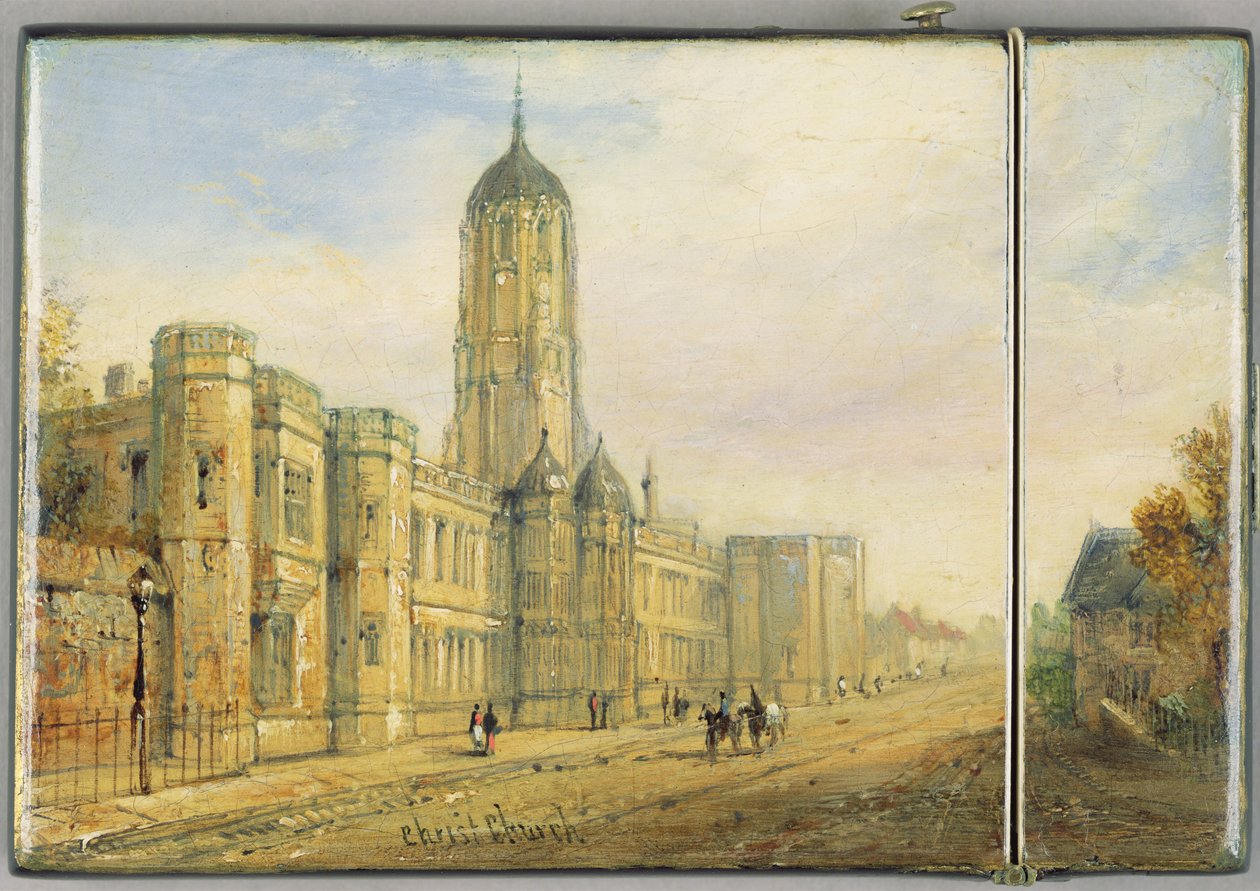 Victorian Card Case, with a Scene of Christ Church, Oxford and Tom Tower by Richard Phene and Benjamin W. Spiers