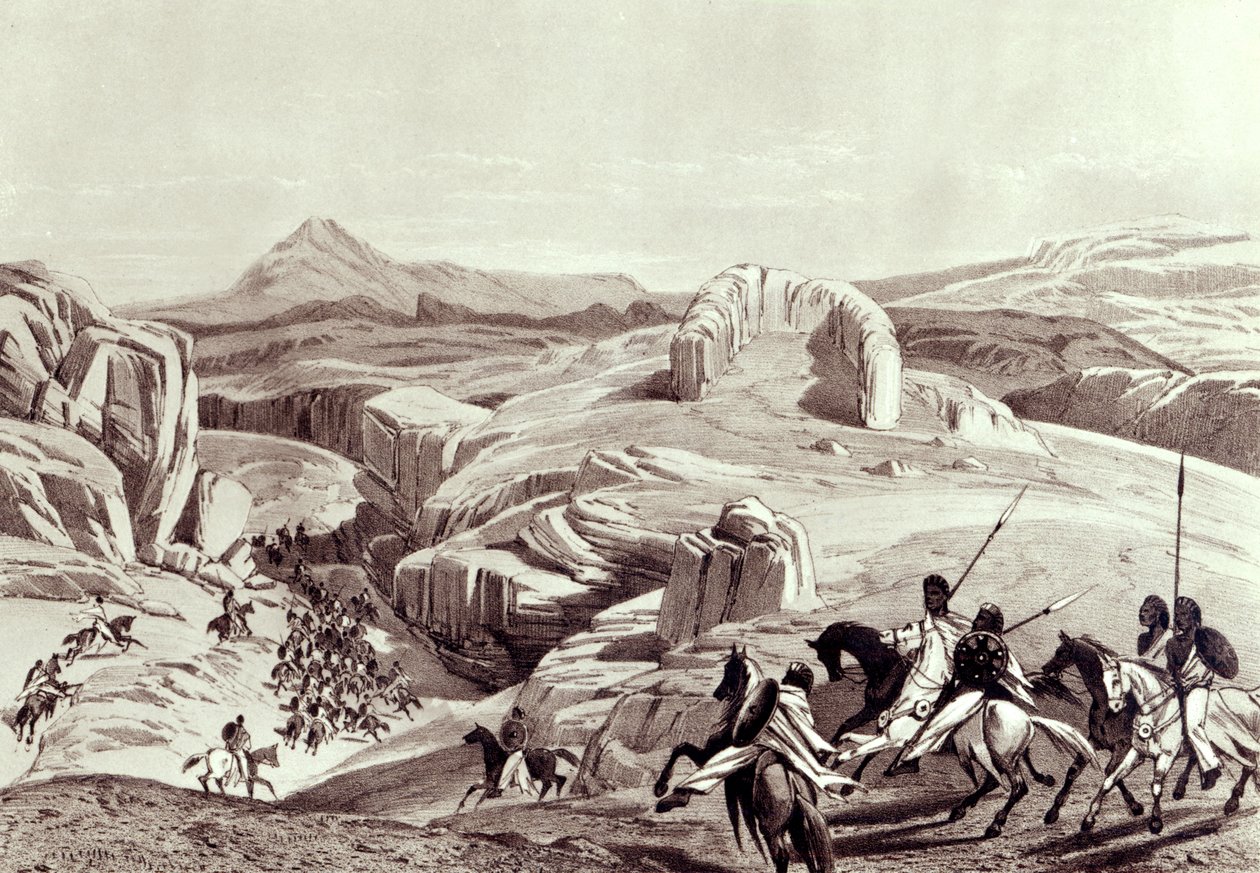 Wadela Plateau (Abyssinian Horsemen), engraved by J. Ferguson by Richard Rivington Holmes