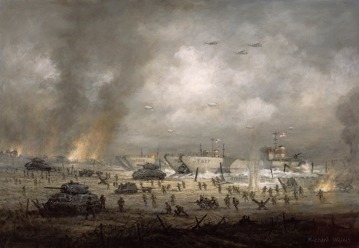 The Tanks Go In, Sword Beach by Richard Willis