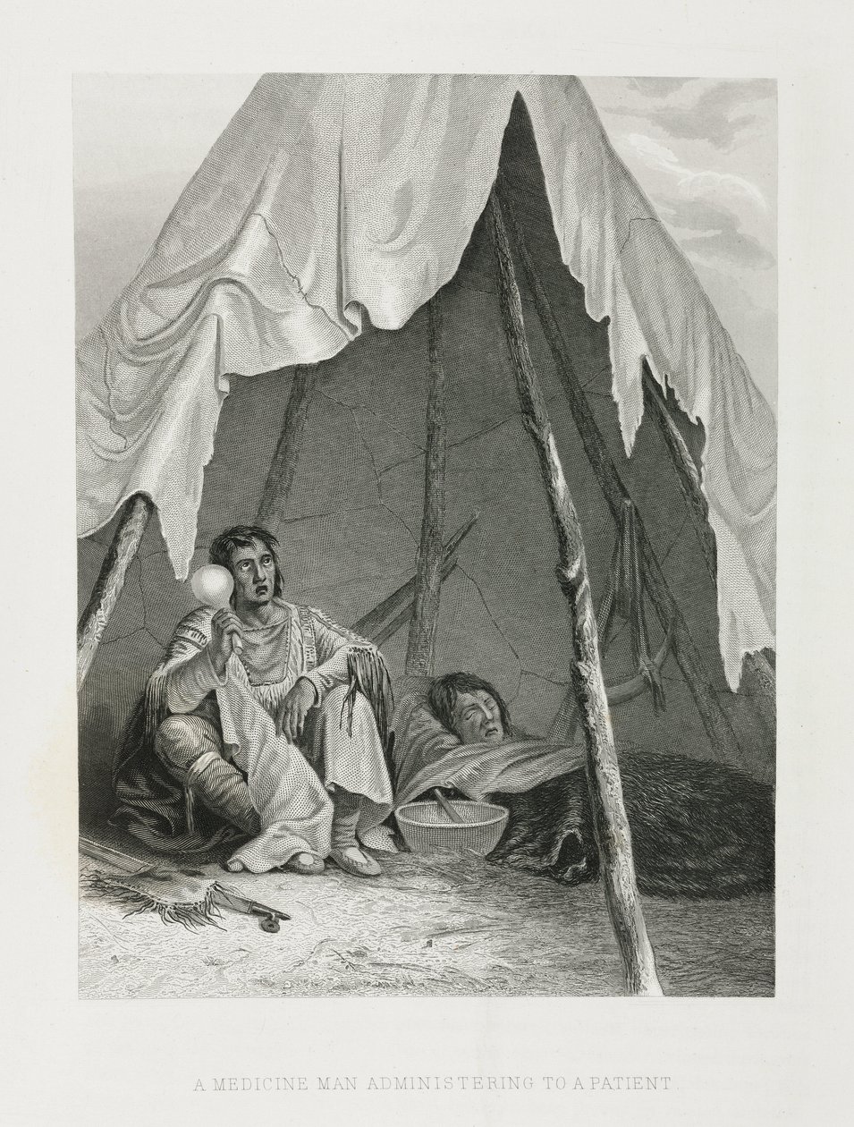 A Medicine Man Administering to a Patient, North America by John Pardon