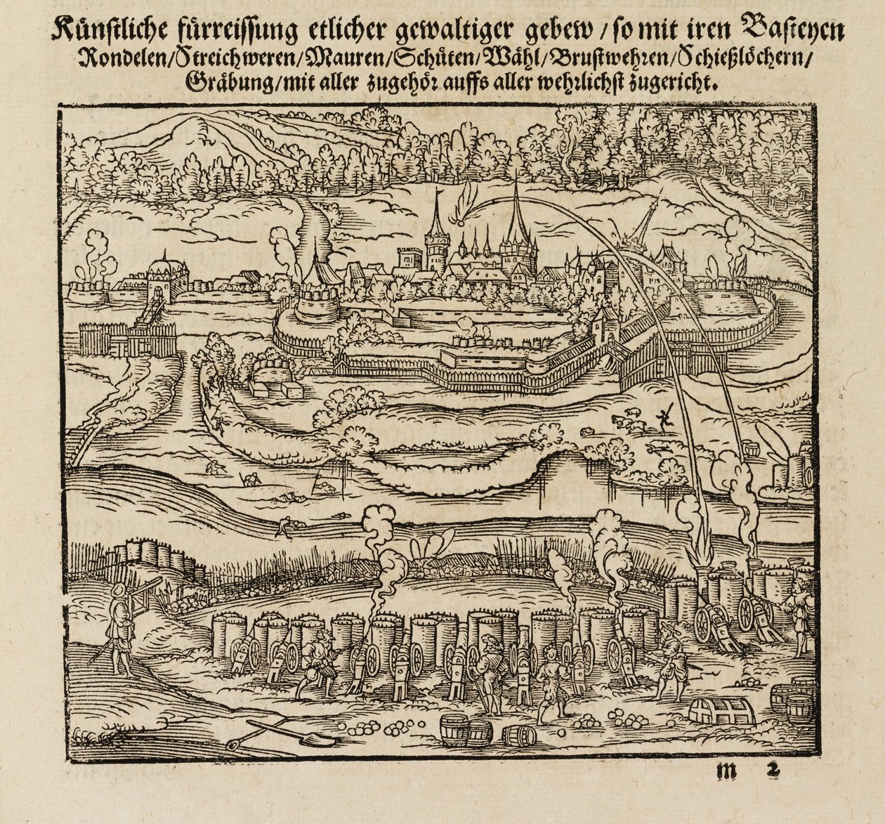 Attacking a fortified town using cannons by John Pardon