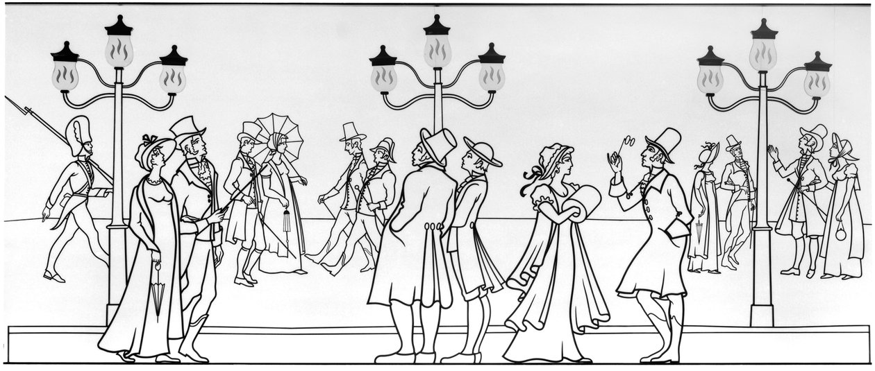Gas Lighting in Pall Mall, London by John Pardon