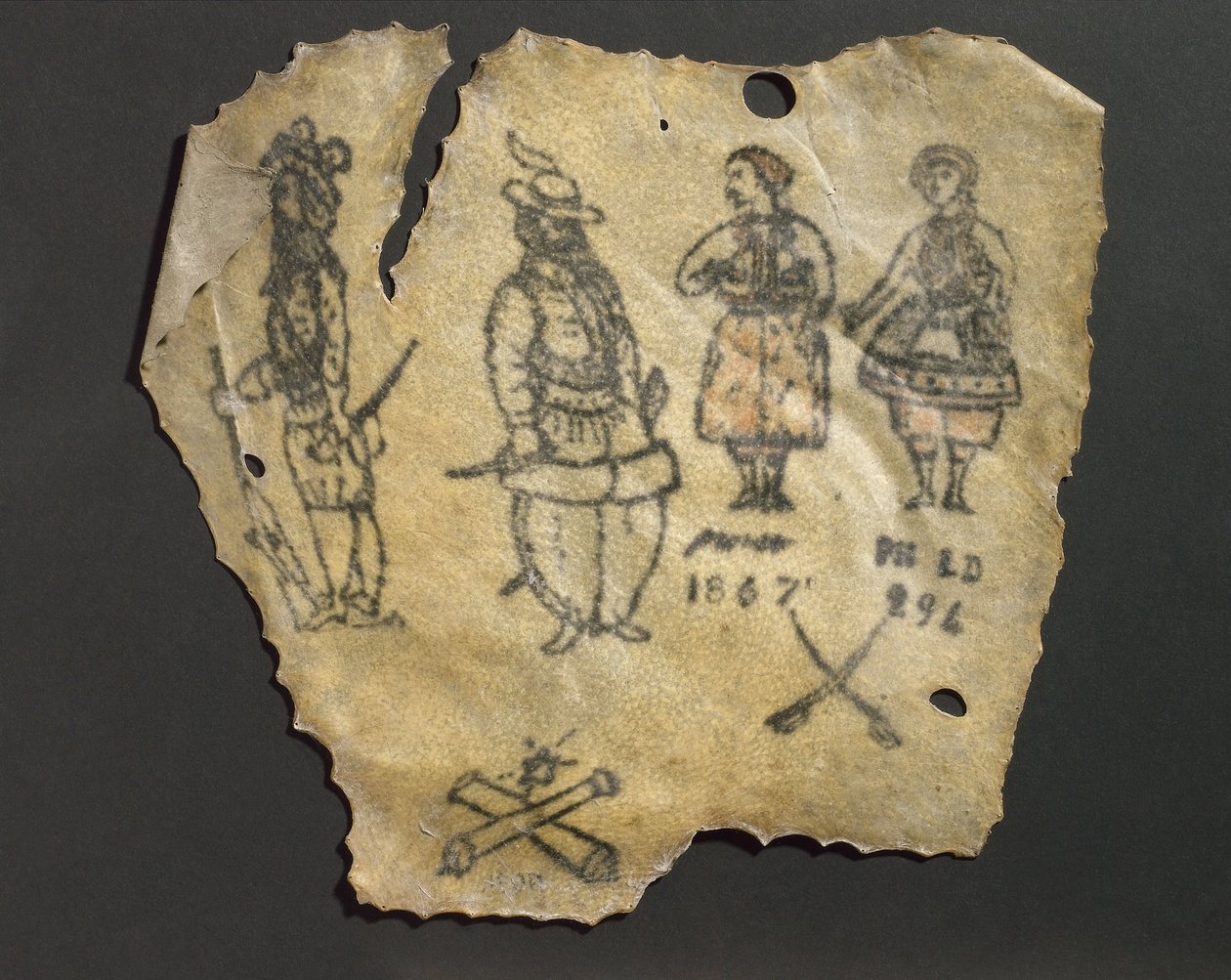 Human Skin Tattooed with Figures, Probably French by John Pardon