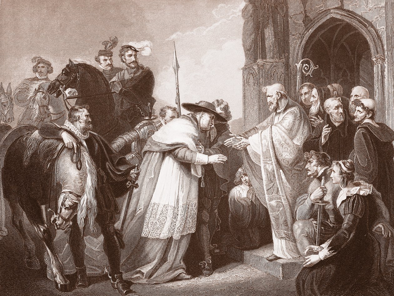 Cardinal Wolsey at Leicester Abbey, Engraved by R. Walther by Richard (after) Westall