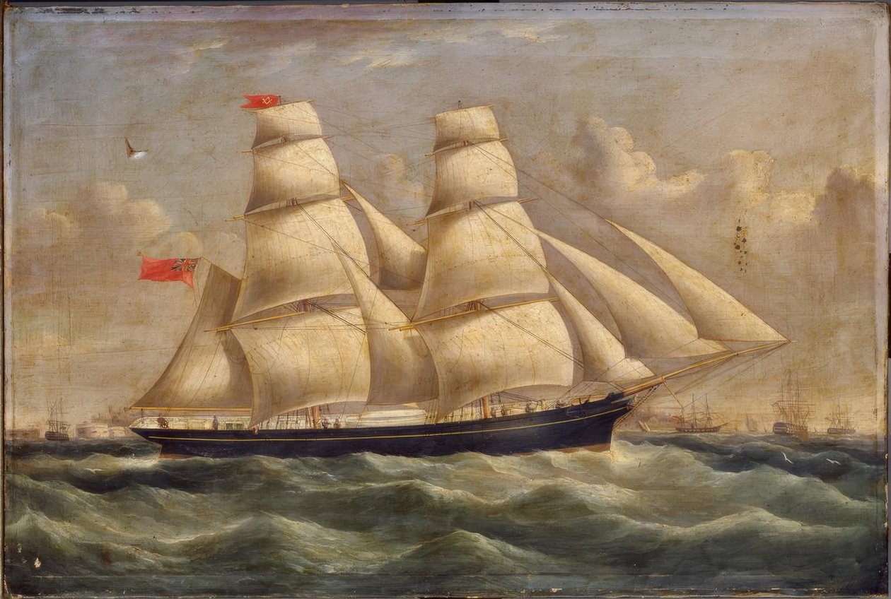 A Brigantine off Portsmouth by Richard B. Spencer