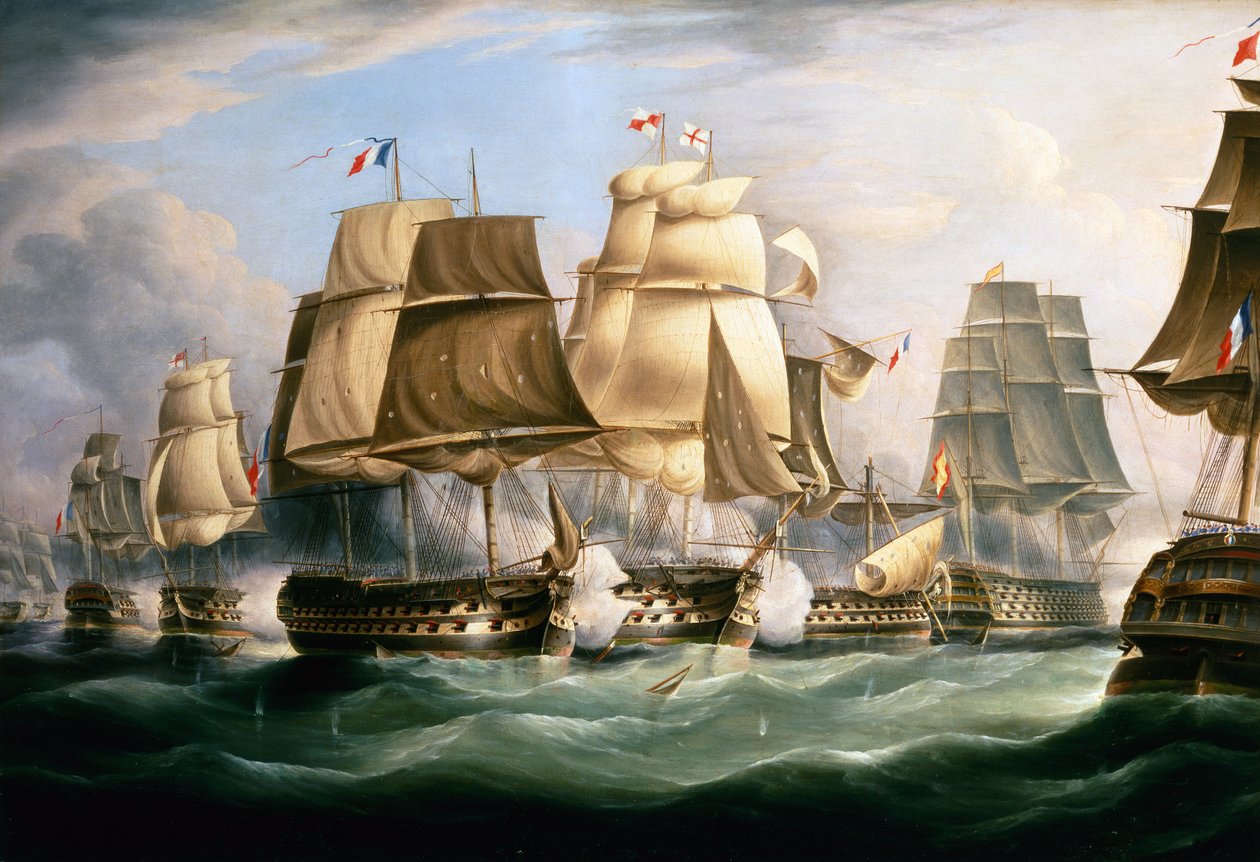 The Battle of Trafalgar, 21st October 1805, The Middle of the Day by Richard B. Spencer