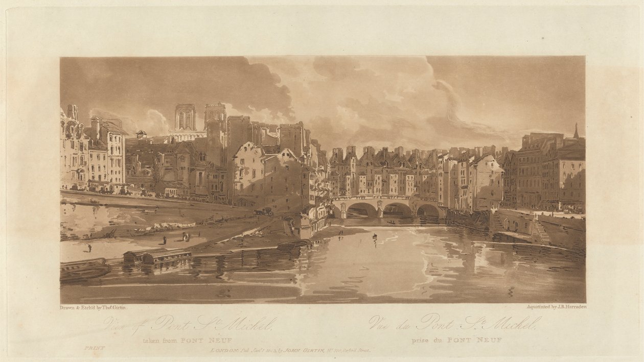 View of the Pont St. Michael, taken from the Pont Neuf, 1803 by Richard Banks Harraden