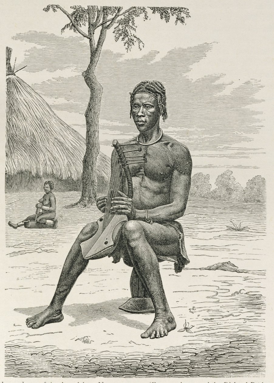 A Harp Player of the Azandeh or Nyam-Nyams, from 