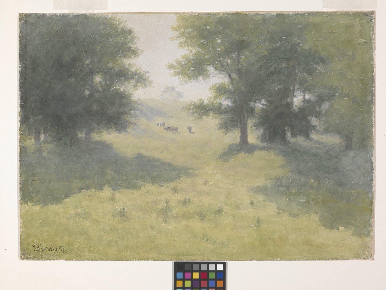 Landscape With Cows And Hillside by Richard Buckner Gruelle