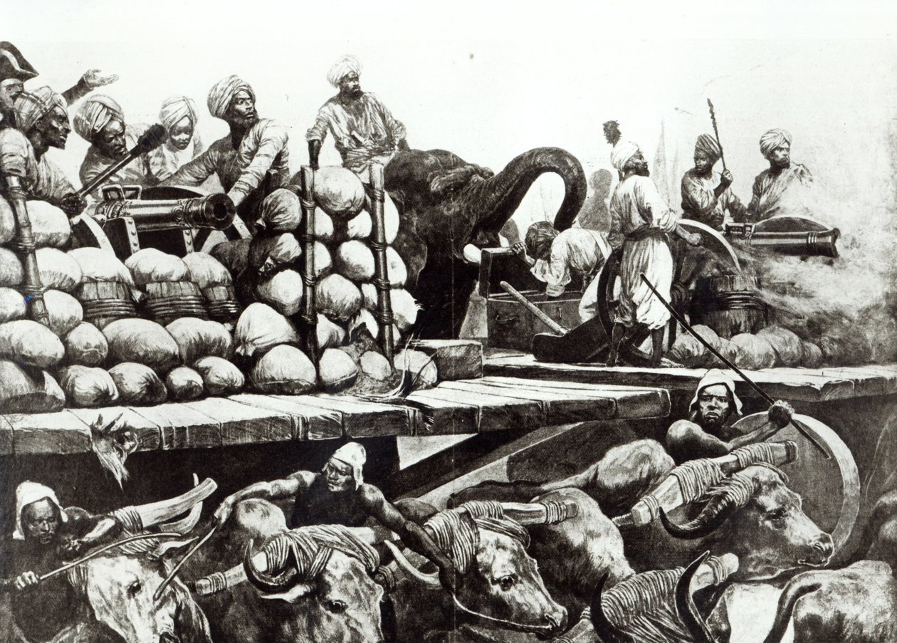 Battle of Plassey, 23rd June 1757 by Richard Caton (after) Woodville