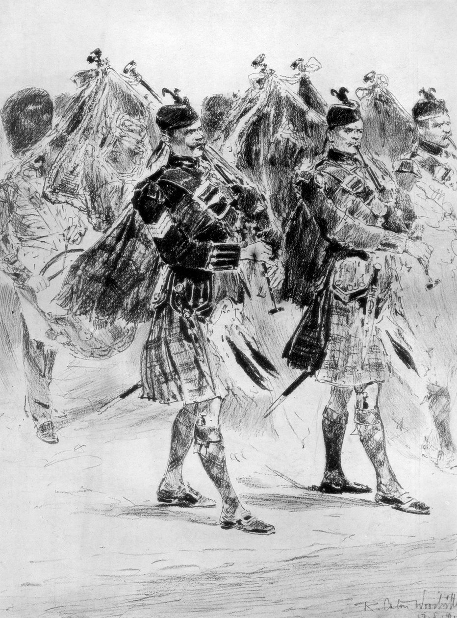 To the Wail of the Pipes, The Highland Soldiers Lament by Richard Caton II Woodville