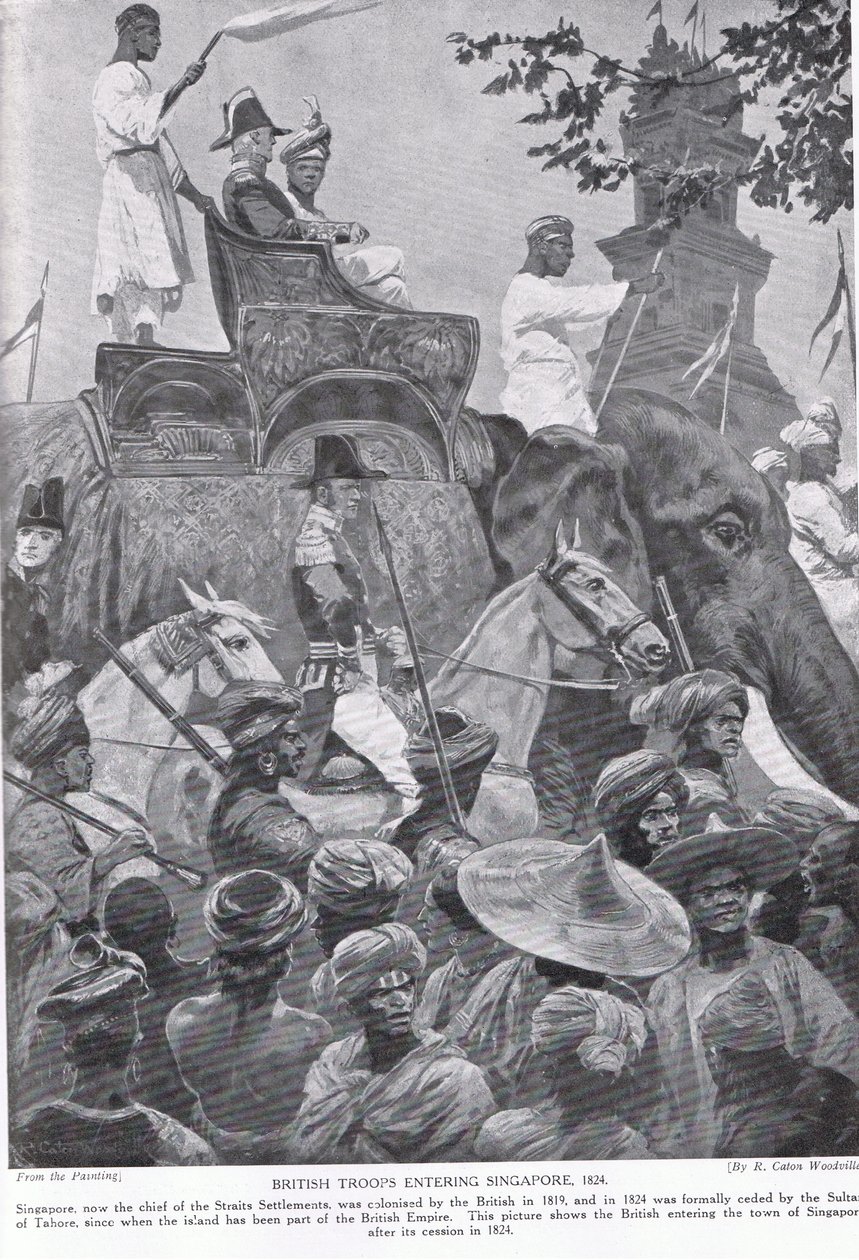 British troops entering Singapore, illustration from 