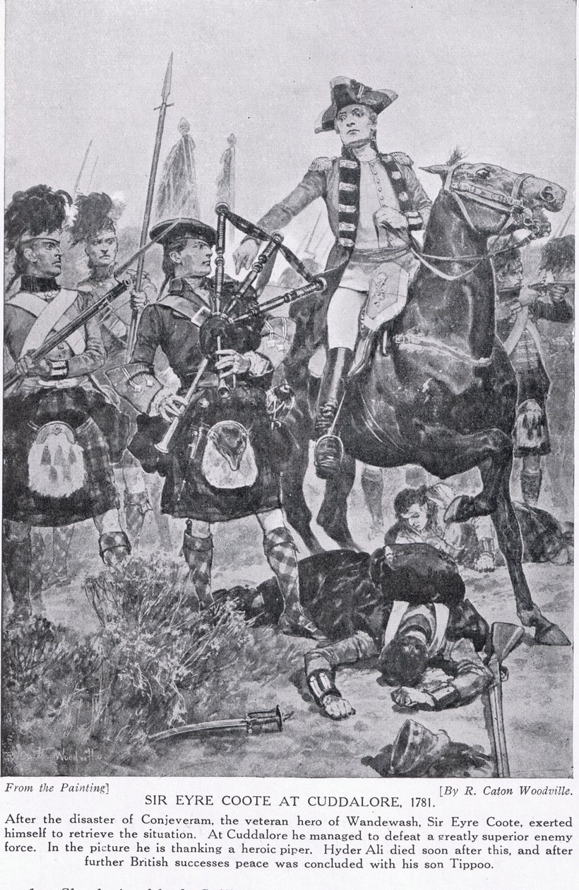 Sir Eyre Coote at Cuddalore, illustration from 'Hutchinson's History of ...