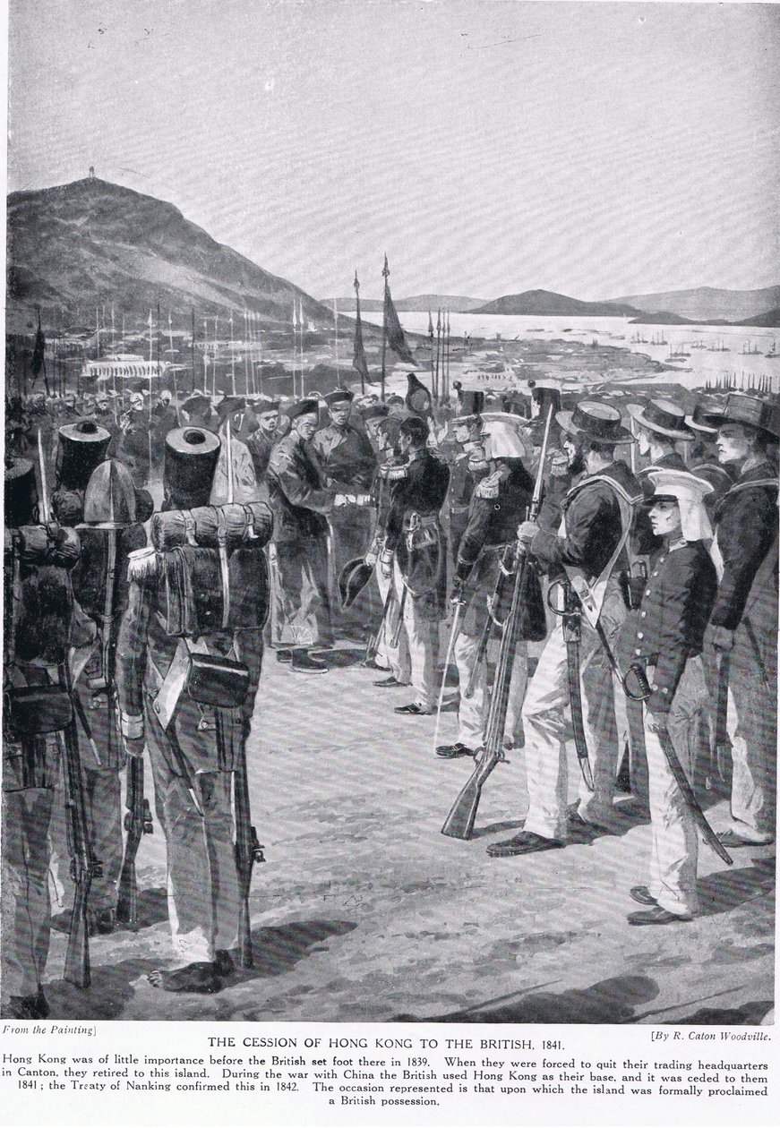 The cession of Hong Kong to the British, illustration from 