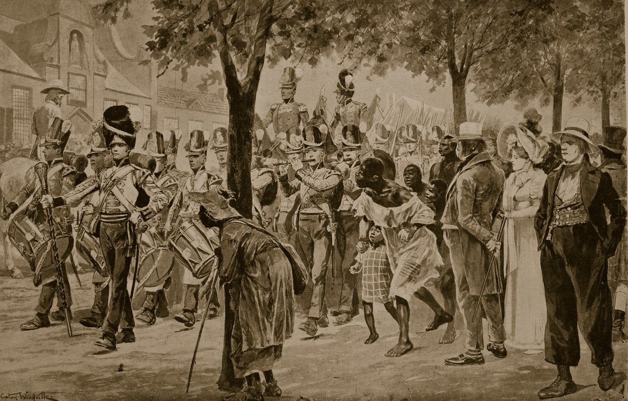 British forces marching into Cape Town (illustration from 