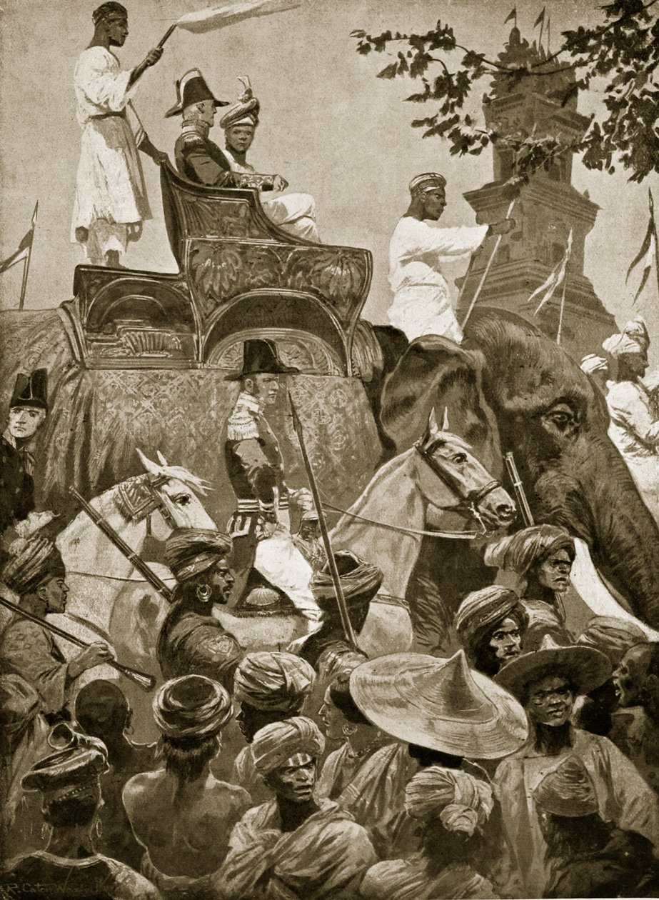 British troops entering Singapore, illustration from 