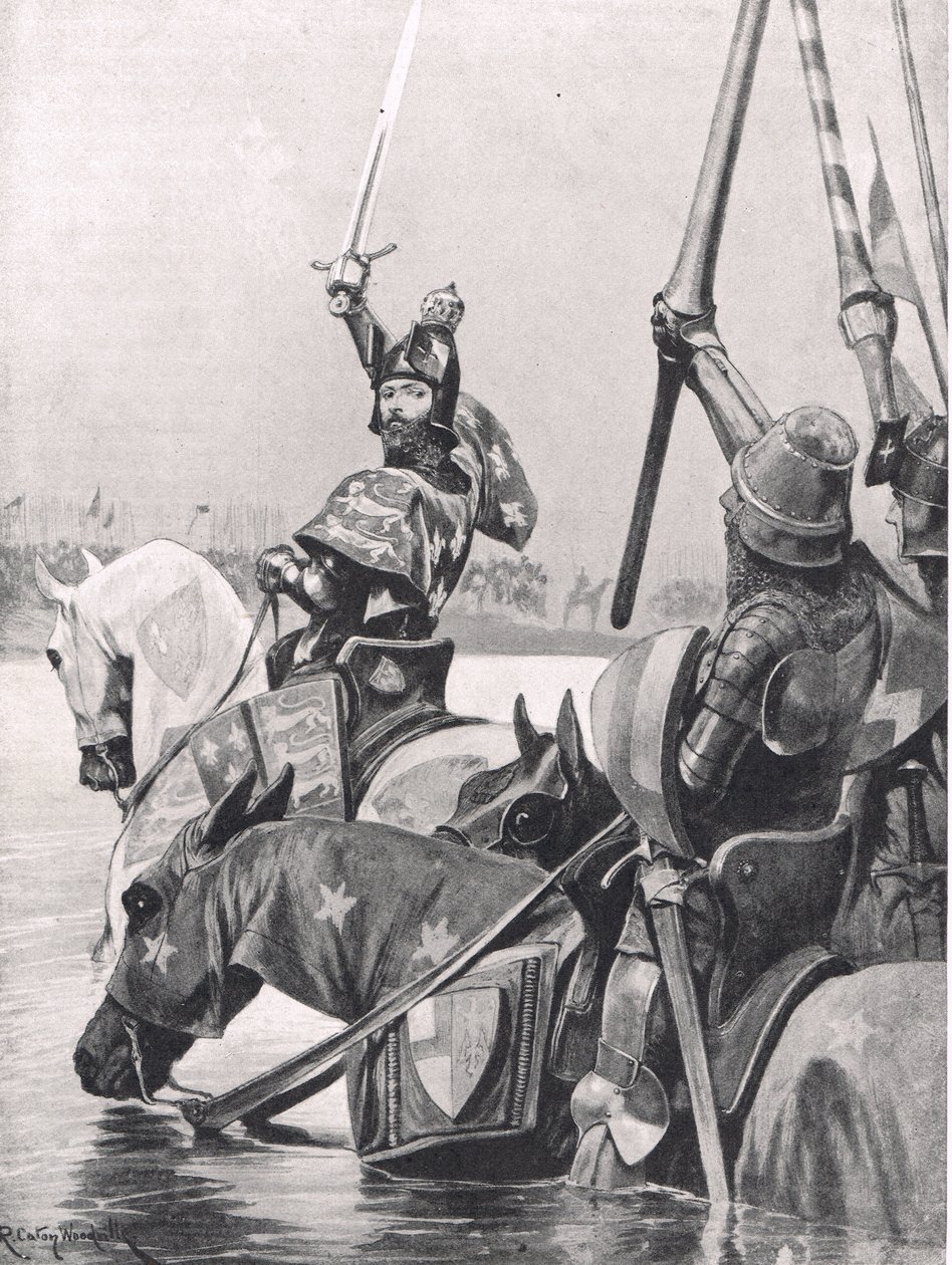 Edward III crossing the Somme before the Battle of Crecy by Richard Caton Woodville junior