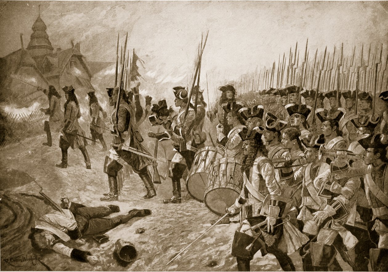 The Battle of Blenheim: Storming the village, illustration from 