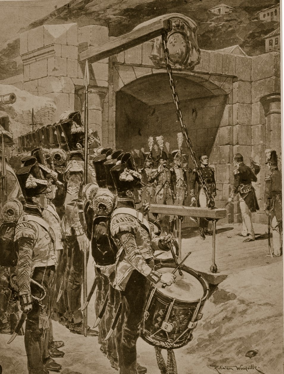 The Surrender of Mauritius Isle to the British in 1810, Illustration from 
