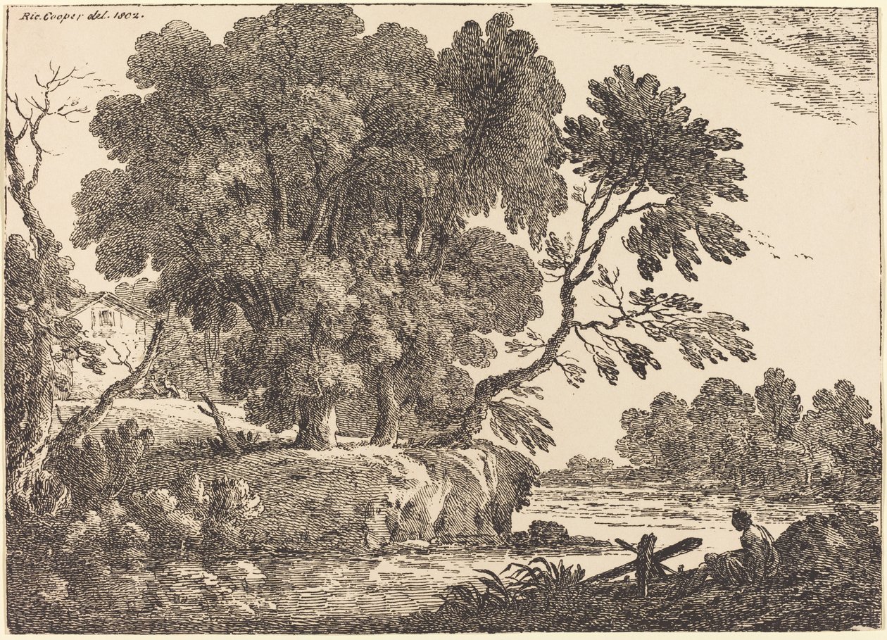 Landscape with Group of Trees Surrounded by Water by Richard Cooper II