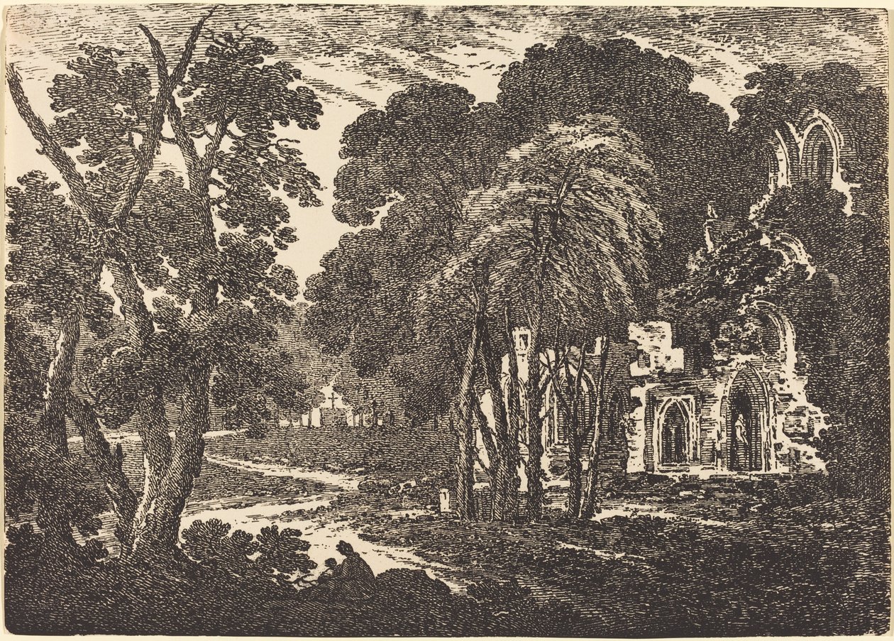 Ruined Abbey among Trees by Richard Cooper II