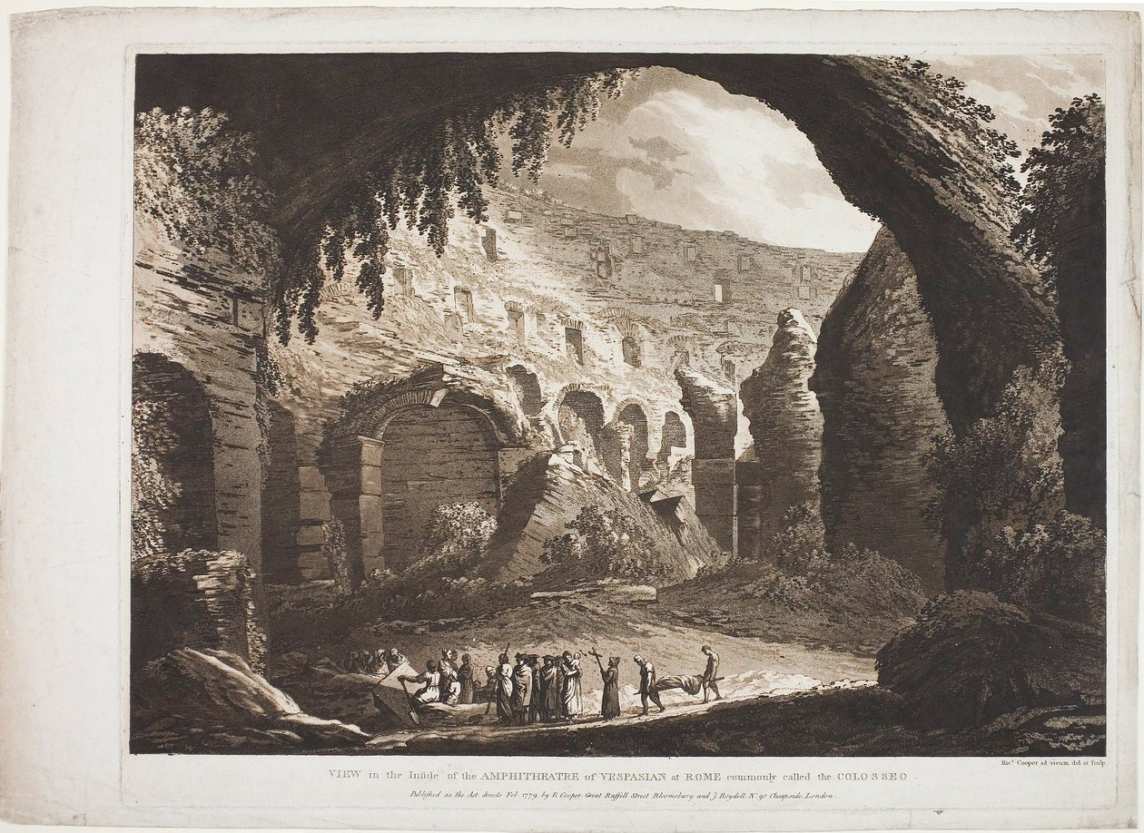 View of the Inside of the Amphitheatre of Vespasian at Rome (called the "Colosseum") by Richard Cooper II