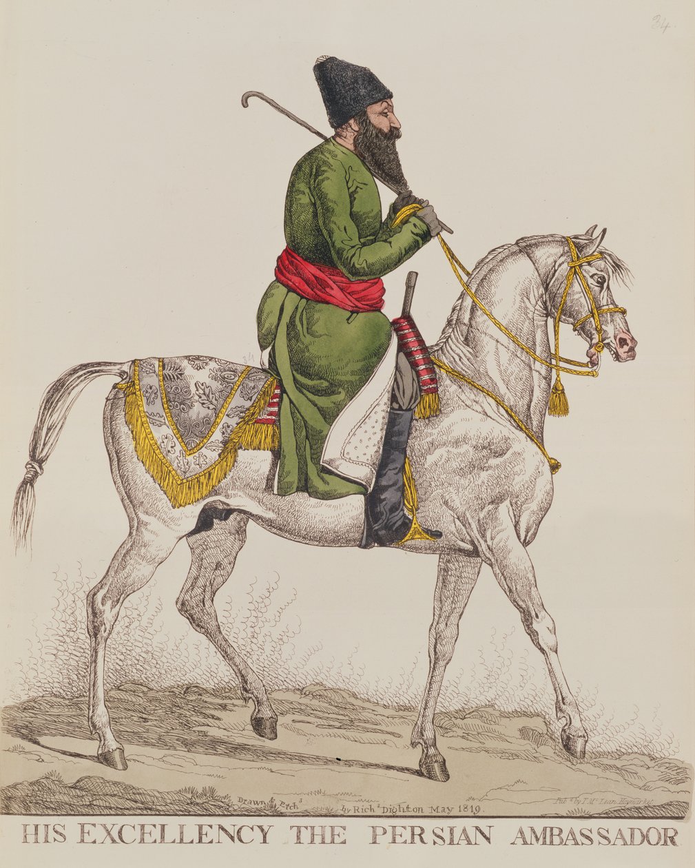 His Excellency the Persian Ambassador Mirza Abul Hassan Khan During his Second Ambassadorial Visit to London by Richard Dighton